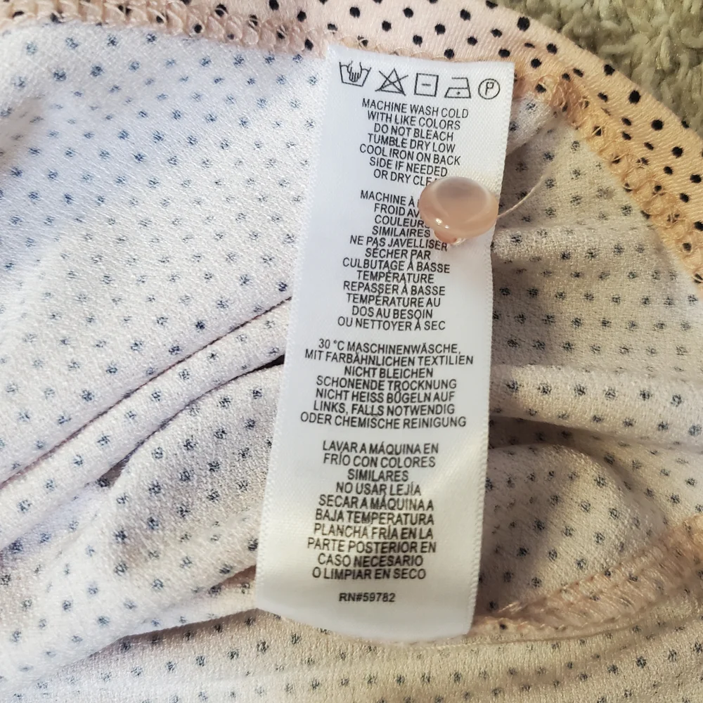 Adrianna Papell Pink Polka Dot Long Sleeve Blouse Top M EUC - Picture 6 of 8